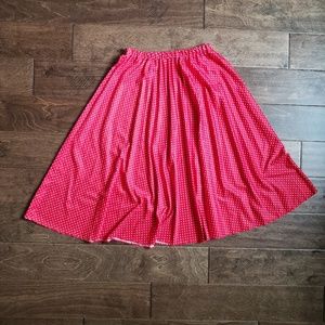 Vintage Red Polka Dot Midi Skirt Large